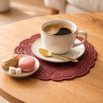 Deri Supla,Çay Kahve Altlığı 2 lı Bordo
